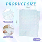 20 Sheets Printable Holographic Sticker Paper,11 x 8.5 Inches Printable Waterproof Paper Rainbow Vinyl Sticker Paper for Inkjet or Laser Printer（Laser straw pattern）