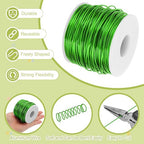 MECCANIXITY 15 Gauge Anodized Aluminum Craft Wire Bendable Bonsai Training Wire 223 Feet 1.5mm for Sculpting Crafts Wreath Floral Beading Jewelry Making, Green
