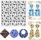 CHGCRAFT Cat Polymer Clay Texture Sheets Moon Stars Texture Stamp Sheets Silicone Texture Stamp Clay Texture Mat Texture Sheets for Polymer Clay Jewelry and Clay Earrings Tools