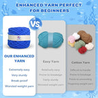 Crochet Kit for Beginner, Upgraded Easy Yarn Crochet Starter Kit w Step-by-Step Video Tutorials, Beginner Crochet Kit for Adults & Kids, Men & Women, Complete Kit Included, 3Pack Whale Family