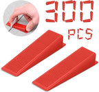 300 Pcs Tile Leveling Wedges Reusable Tile Wedges Suitable for 1/8" spacers, 1/16" spacers, 1/32" spacers Tile Leveling System, Tile Leveler Installation