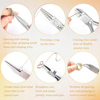 6 Pack Jewelry Pliers Set, Mini Pliers Set, Jewelry Making Include Flat, Jewelry Tools, Needle, Round, Bending Linesman, Applicable to Handicrafts, Earring Making, Repairing Electronic