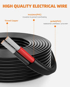 16 Gauge Wire, 16 AWG 2 Conductor Electrical Wire, Flexible/Oxygen-Free Tinned Copper/Stranded PVC 16/2 Cord for Automotive, Marine, LED Strips, Solar, RV, Lighting (50FT)