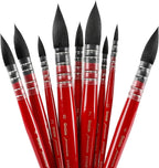 Grabie Professional Watercolor Paint Brushes, 9 Pcs Synthetic Squirrel Hair Mop Paintbrushes, Art Supplies for Painting, Great Watercolor Brushes for Artists, Amateur Hobbyists and Painting Lovers