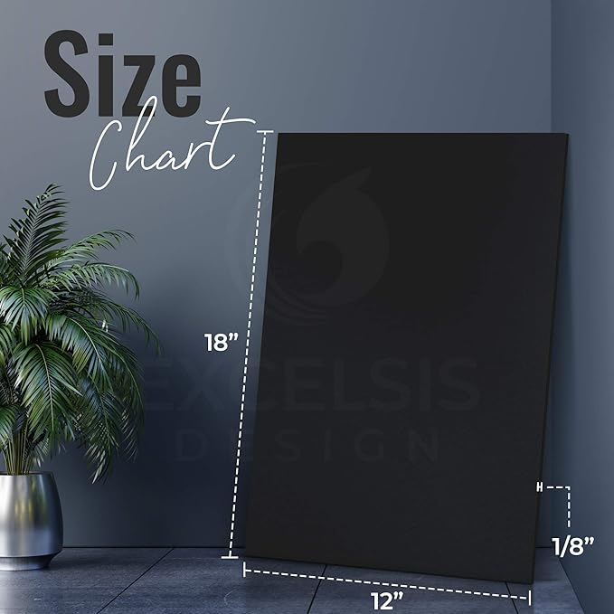Black Foam Board 12 x 18 x 1/8" (3mm) Inch, 15 Pack Acid-Free Foam Core Poster Board Sheets for Art, Crafts, Presentation, Vision Board, Signboard, and Party Decorations