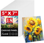 ESRICH 5x7IN Small Canvases for Painting, 18 Pack Mini Canvas Boards 100% Cotton Painting Canvas Primed Acid Free Mini Blank Canvas Panels for Oil Paint,Watercolor,Acrylic Paint,Gouache&Tempera.