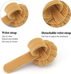 Wrist Pin Cushions, Sewing Needle Cushion kit with 1Pcs Elastic Strap Finger Ring Pincushions, Adjustable Strap Handcraft Needles Holder for Sewing and Quilting (Gold)