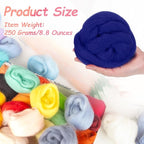 PATIKIL Wool Roving Yarn, 250G/8.8OZ Felting Wool Pure Roving Yarn, Sapphire