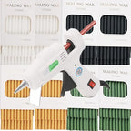 Wax Seal Sticks, ONWINPOR 40Pcs Pine Greenn Wax Sealing Sticks with 0.28'' Glue Gun, Glue Gun Wax Seal Sticks Set Great for Wax Seal Stamp, Wedding Invitations, Envelopes (40, Pine Green)