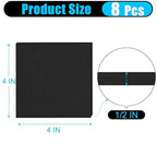 ToLanbbt 8 PCS Adhesive Foam Padding Sheets Closed Cell Neoprene Foam Sheet 1/2" Thick, 4" x 4" Self Stick Insulation Anti Vibration Pads Anti-Slip for Furniture, Cars, Speakers, DIY