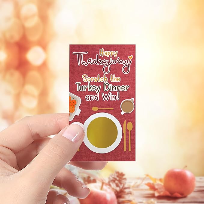 DISTINCTIVS Thanksgiving Party Game, 30 Player Scratch Off Cards, Friendsgiving Party Games