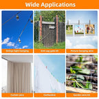 300FT 1/8" Wire Rope Kit, Vinyl Coated 304 Stainless Steel Wire Cable, 7x7 Strands 920LBS Breaking Strength, M5 Turnbuckle, String Light Hanging Kit for Outdoor, Garden, Clothesline