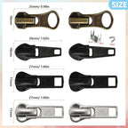 24 Pcs #5#7 Zipper Sliders Replacement Zipper Pull Repair Kit Includes Top and Bottom Stoppers for Clothing Bags Purses Luggage Metal Plastic Nylon Coil Jacket Zippers Supplies