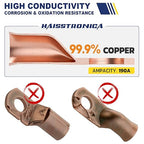 haisstronica 20pcs 2 AWG - 1/4"" (M6) Tinned Copper Battery Lugs, Heavy Duty Copper Wire Lugs with 3:1 Adhesive Heat Shrink Tubing, 2 Gauge Wire Lugs, Tinned Copper Battery Cable Ends, HX1799
