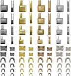 80pcs Metal Zipper Insertion Pin Kit Zipper Head Slider Accessories Stopper Repair Latch Slider Retainer Open-End Bottom Top Stops for Jackets Coats 4 Colors DIY Sewing Replacement, 4 Sizes
