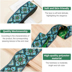 PH PandaHall 7 Yards Jacquard Ribbon Trim 2 Inch Boho Embroidered Woven Lace Ribbon Fabric Vintage Flowers Straps Fabric Bias Tape for Bohemian Persian Clothes Bag Holiday Christmas Decor Gift Wrap