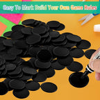 Coopay 600 Pieces Plastic Poker Chips Learning Counters Disks Bingo Chip Counting Discs Markers for Math Practice and Poker Card Game Tokens, Teaching Rewards, 38 mm/ 1.5 Inches (Black)