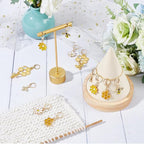 SUNNYCLUE 1 Box 12Pcs Bee Charms Knitting Stitch Markers Cute Removable Clip on Bracelets Charm Daisy Flowers Charms Lobster Claw Clasps Crochet Stitch Markers for DIY Knitting and Crocheting Sewing