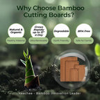 Wood Cutting Board, Carbonized Bamboo Cutting Boards Set With Smooth Surface & Easy Storage For Busy Kitchens, Ideal Charcuterie & Chopping, Durable, Knife-Friendly (4Pcs)