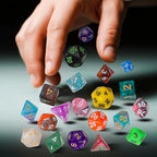 QMay 30 Sets Polyhedral Dice - 30 X 7 (210 Pieces) DND Dice with a D&D Dice Large Drawstring Bag, 30 Colors D4 D6 D8 D10 D% D12 D20, Great for Dungeons and Dragons, RPG, MTG,Role Playing Table Games