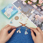 SUNNYCLUE 1 Box 20Pcs Knitting Stitch Markers Crochet Rainbow Colorful Leverback Charms Cute Crochet Markers for Knitting Weaving Sewing Needleworks Women DIY Craft