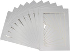 Pack of 25 Acid Free 8.5x11 Mats Bevel Cut for 7x9 Photos - Metallic Silver Precut Matboards With Backing Boards and Clear Photo Mat Bags For Pictures, Photos, Framing - 4-ply Thickness