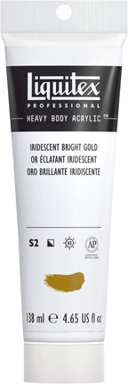 Liquitex Professional Heavy Body Acrylic Paint, 4.65-oz (138ml) Tube, Iridescent Bright Gold