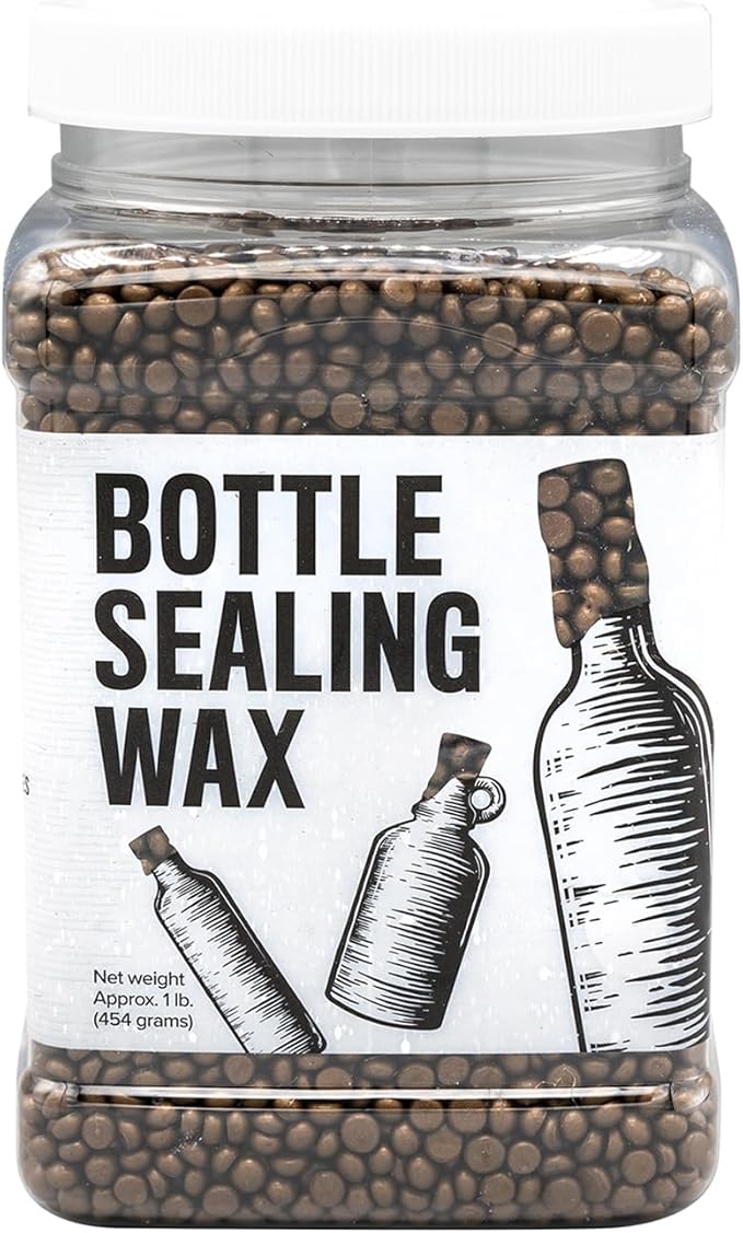 Blended Waxes, Inc. Bottle Sealing Wax, Pastille Wax Seal Beads For Wine, Beer, and Liquor Bottle Sealing, Seals Between 25-30 Bottles, 1 lb, Granite Pearl