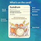 Skillmatics Vocabulary Flash Cards for Kids - Learn 100 Words with Wordplay, Visuals & Soundplay, Christmas Stocking Stuffers, Educational Gifts for Ages 10, 11, 12, & Up, Screen-Free Language Game