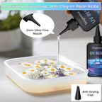Texpoxica UV Resin 500g-Upgraded UV Resin Kit, Hard Type Crystal Clear Fast Curing UV Epoxy Resin for Craft Jewelry Making