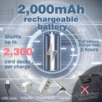 Rechargeable Automatic Card Shuffler,Auto & Manual Modes,1-2 Deck Capacity,Low Noise Design,Perfect for Poker, Rummy,Spades & All Card Games,Portable for Home, Travel, or Game Nights (Black)