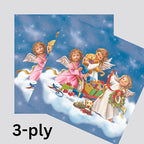 20-ct 13x13 Christmas Paper Decoupage Napkins, 3-Ply Servilletas Tissue Napkin for Dinner and Parties, Disposable Napkins (Angels Gift)