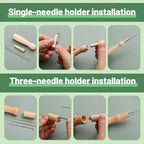 Yizzvb Wool Felting Needles, 4 Sizes Felting Needles with Needle Bottle Felting Tool Holders, Complete Needle Felting Tools Kit Needle Felting Supplies for Beginner Professional