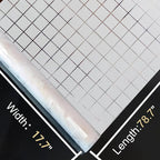 Window Privacy Film Decorative for Front Door, Bathroom Static Cling Stained Glass Sticker Opaque Heat Control UV Blocking Non-Adhesive for Home Windows,White Square