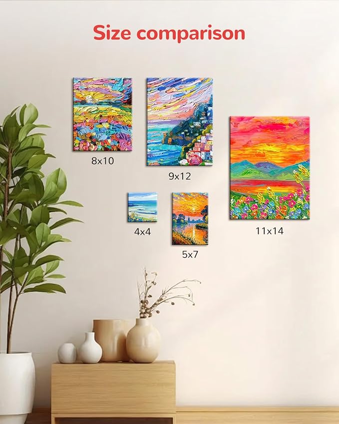 Mini Canvas Boards for Painting 36 Pack, 4x4 Inch Canvas Panels, 100% Cotton White Blank Art Supplies for Acrylics Oil Watercolor Tempera Paints