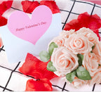 AmyHomie Artificial Flower Blush Pink Rose 25pcs Real Looking Fake Roses w/Stem for DIY Wedding Bouquets Centerpieces Arrangements Party Baby Shower Home Decorations