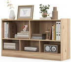 LOKO 2 Tier 5 Cube Bookcase, Open Shelf Storage Cabinet, Wooden Display Cabinet Shelf, Multipurpose Bookshelf for Living Room, Bedroom, Hallway, Home Office, Classroom (Natural)