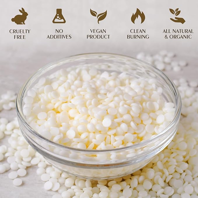 Soy Wax, Waxcanpy Natural Soy Wax for Candle Making, Organic Candle Wax from Farm, No Additives, Harmless and Pure (0.5lb)