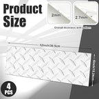 4pcs Diamond Plate Sheet Metal Heavy Duty Tread Aluminum Sheet Diamond Tread Plate for Wall Covering, Cargo Trailer, RV and More (6'' X 12'' X 0.08'',Silver)
