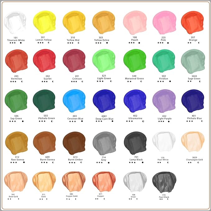 Artecho Black Acrylic Paint, Pearl Black (120ml / 4.05oz) Tubes, Art Craft Paints for Canvas, Rock, Stone, Wood, Fabric, Art Supplies