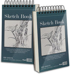 Small Sketchbook 5.5" x 8.5" - 2 Pack Top Spiral Mini Sketch Pad, Small Sketch Book Hard Cover, 100 Sheets Each 68lb/100gsm - Mini Drawing Paper for Kids, Portable Drawing Pad for Beginners & Artists.