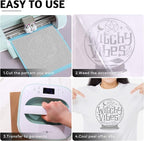 HTVRONT Silver Glitter HTV Heat Transfer Vinyl Bundle: 13 Pack 10" x 12" Iron On Vinyl for T-Shirt, Cricut, Silhouette Cameo or Heat Press Machine