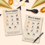 QUPT 80th Birthday Party Games, Price is Right Games, Birthday Party Supplies for Adults, Fun 1943s Party Game，Pack of 30 Cards