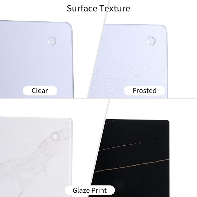 Murrey Home Glass Cutting Board for Kitchen Counter, Tempered Glass Chopping Boards Dishwasher Safe, Small Clear Countertop Tray, Scratch Resistant, Heat Resistant, Non Toxic, Frosted, 24"x18"