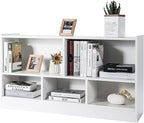Tangkula 5 Cube Bookcase, 2 Tier Wooden Storage Open Bookshelf, Multipurpose Display Storage Cabinet for Living Room, Bedroom, Hallway, Kid's Playroom, Reading Nook (White)