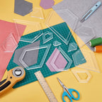 BENECREAT 16 Sizes Jewel Quilting Template, Acrylic Intricate Sewing Machine Ruler, Transparent Pressure Plate Router Template for DIY Hand Patchwork Cutting Craft, 6mm Thick