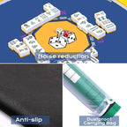 Mahjong Mat for Table 31.5''x31.5'', Non-Slip Mahjong Cloth Cover with Game Rules, Mahjong Tablecloth for Poker, Board Games Table Mat, Card Games, Tile Games, Dominoes (Blue)