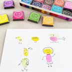 Washable Ink Pads for Kids Rubber Stamps, 20 Colors Stamp Ink Pads, Fingerprint Crafts Stamp Pad for Kids, Paper, Scrapbooking, Wood Fabric