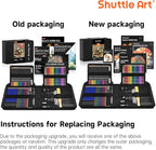 Shuttle Art 116 PCS Drawing Kit, Professional Drawing Supplies with Sketch, Charcoal, Colored, Graphite, Pastel Pencils & Sticks, Complete Drawing Tools and Paper Pads in Zipper Case for Artists&Kids
