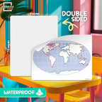 SCRIBBLEDO Continent Practice Sheets 9”x12” Map of The Seven Continents Dry Erase World Globe Sheets Homeschool Supplies Learning Map Teacher Students Classroom Pack of 10 Sheets